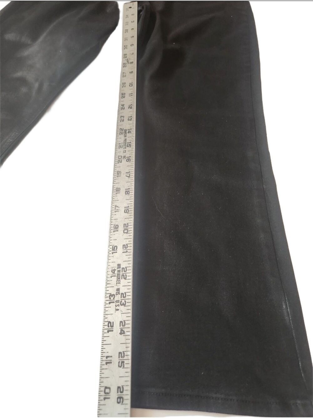 Jen7 by 7 For All Mankind Coated Ankle Straight Leg Jeans in Black - Size 14 - Picture 6 of 13